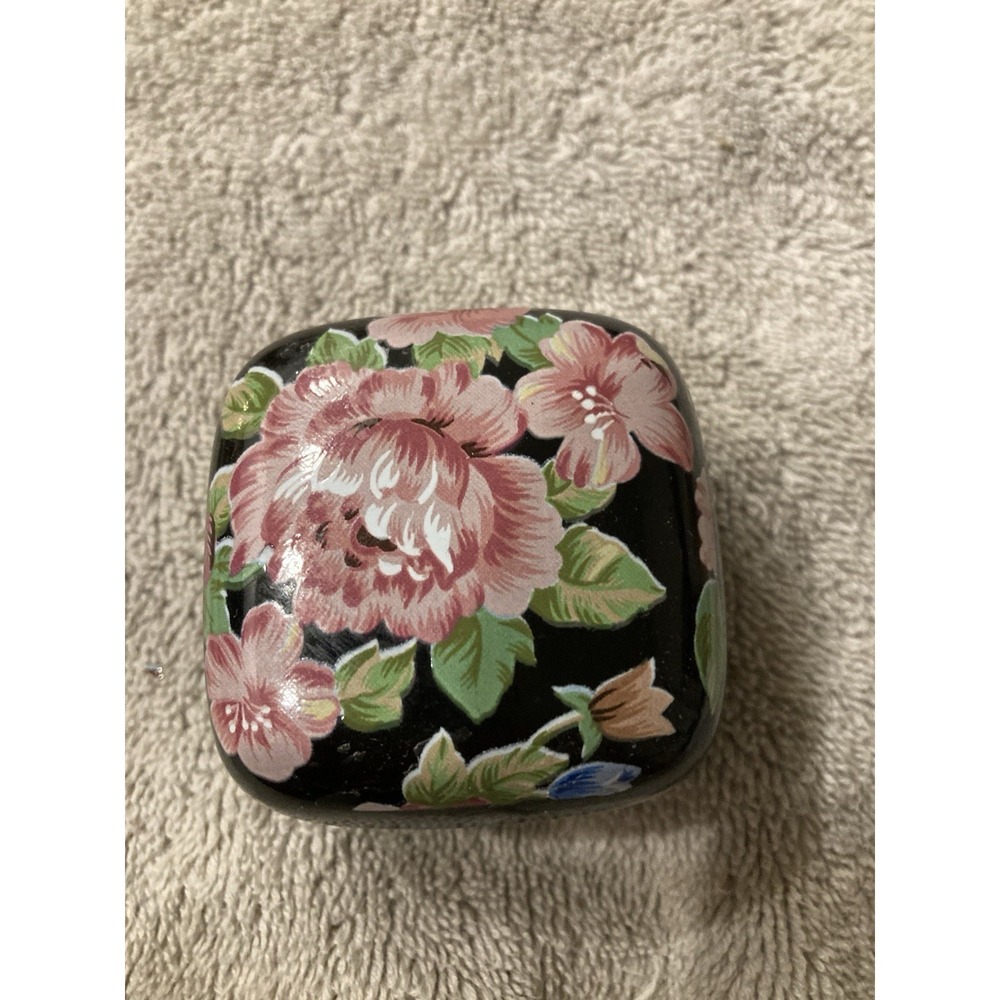 Otagiri "Floral Garden" Trinket Box – Hand Painted – Gibson Greetings – Japan